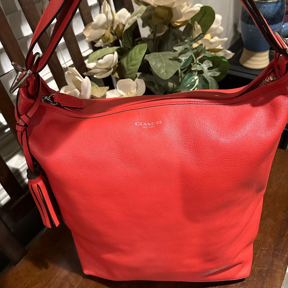 Coach 19893 Red Leather Legacy Duffle Bag